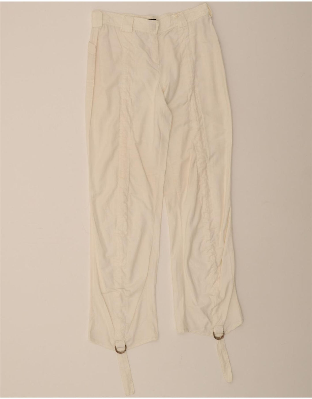 TRUSSARDI Womens Straight Casual Trousers IT 44 Medium W32 L32 Off White Vintage Trussardi and Second-Hand Trussardi from Messina Hembry 
