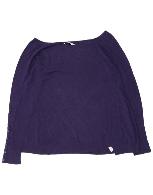 Maglione maglione con scollo a barca da donna Liu Jo UK 14 Viscosa viola medio