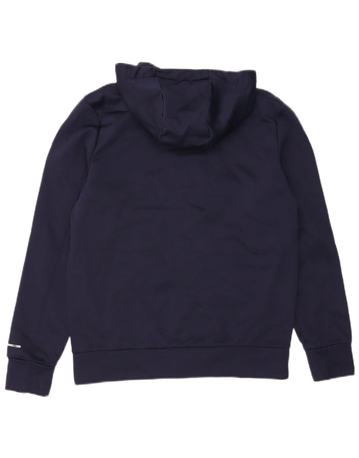 Felpa con cappuccio e zip da uomo Puma piccola in poliestere blu navy