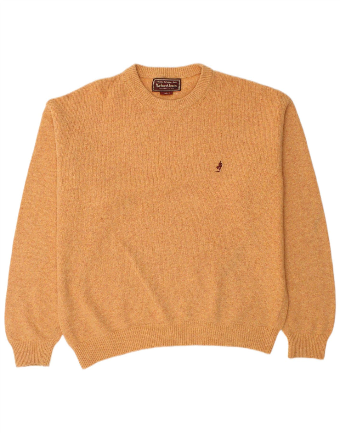 Marlboro Classics Maglione girocollo da uomo in lana arancione grande