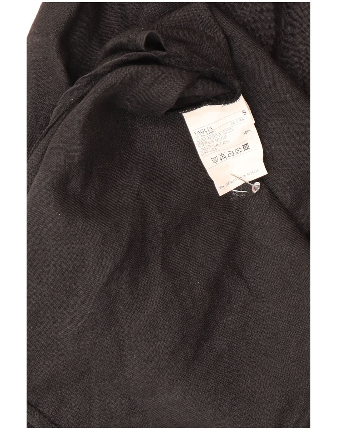 Camicetta da donna con maniche a 3/4 Benetton Top UK 10 Small Lino nero