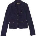 Giacca blazer da donna a 3 bottoni Guess UK 10 piccola in cotone blu navy