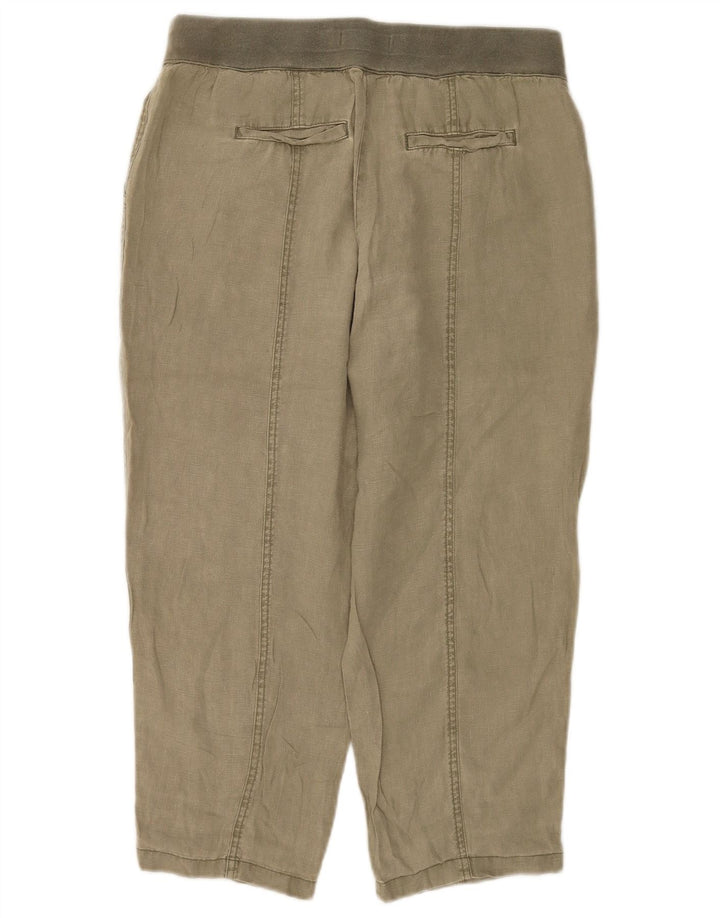 Pantaloni corti da donna White Stuff UK 12 Medium W32 L23 Lino kaki