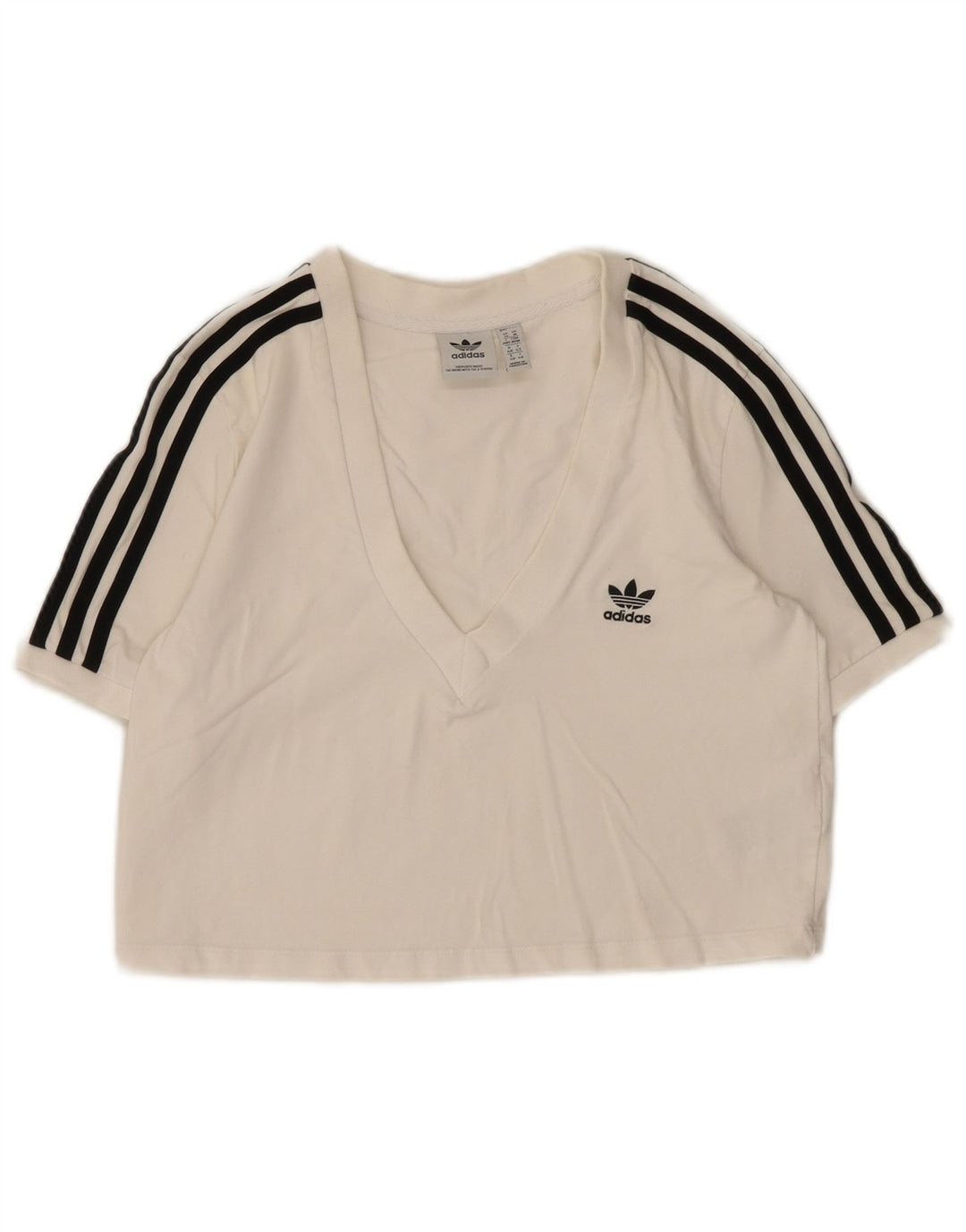 T-shirt corta da donna Adidas UK 14 cotone bianco medio