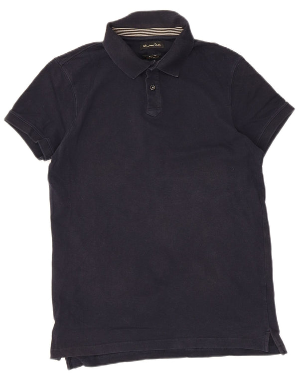 Polo da uomo slim fit Massimo Dutti piccola blu navy