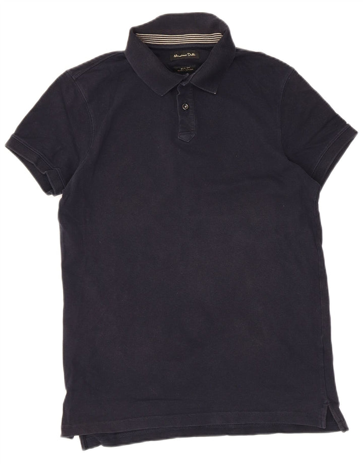 Polo da uomo slim fit Massimo Dutti piccola blu navy