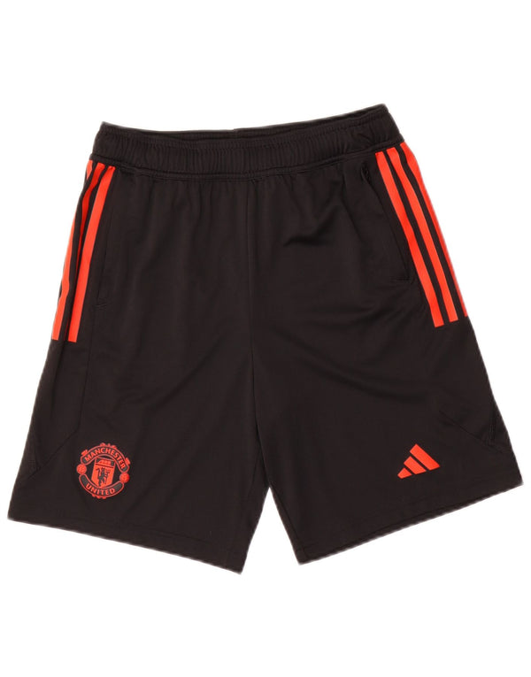 Pantaloncini sportivi Adidas da ragazzo del Manchester United 13-14 anni, colore nero