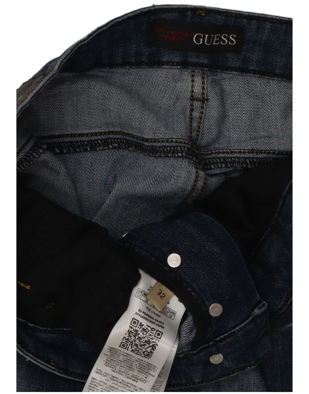 Jeans slim da uomo Guess W32 L32 cotone blu