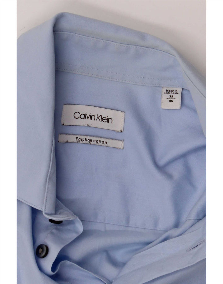 Camicia da uomo Calvin Klein taglia 39 cotone blu medio