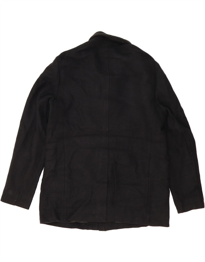 JAEGER Mens Overcoat UK 40 Large Black Wool Vintage Jaeger and Second-Hand Jaeger from Messina Hembry 