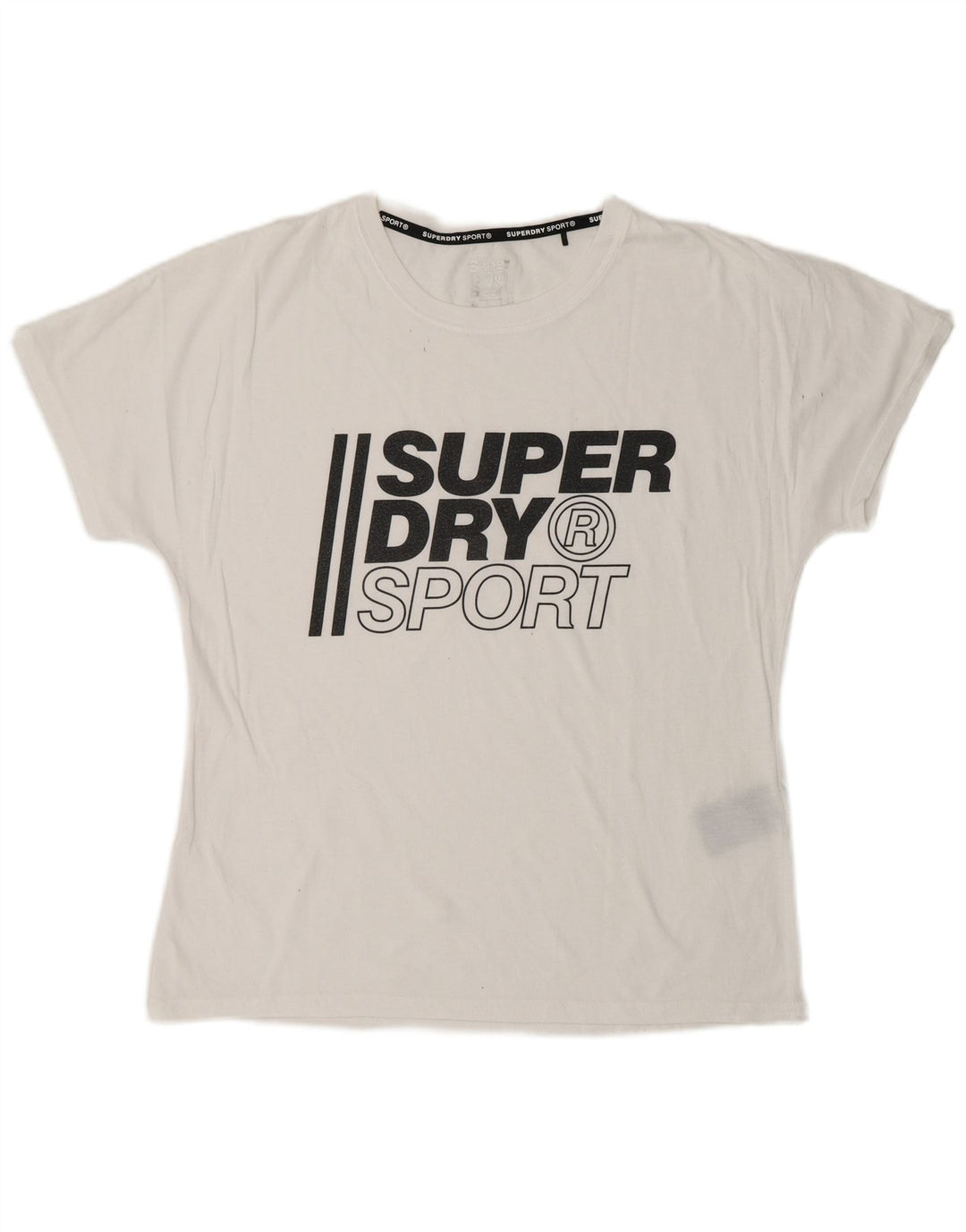T-shirt grafica da donna SUPERDRY Top UK 12 Poliestere bianco medio