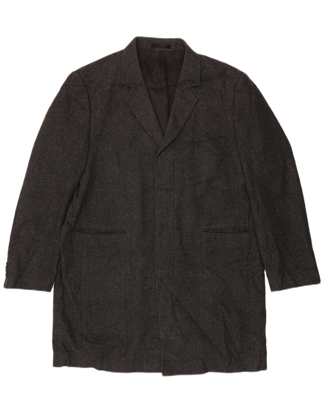 Giacca blazer aperta da uomo Marks & Spencer UK 44 2XL lana grigia