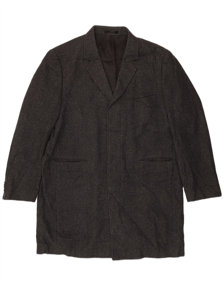 Giacca blazer aperta da uomo Marks & Spencer UK 44 2XL lana grigia