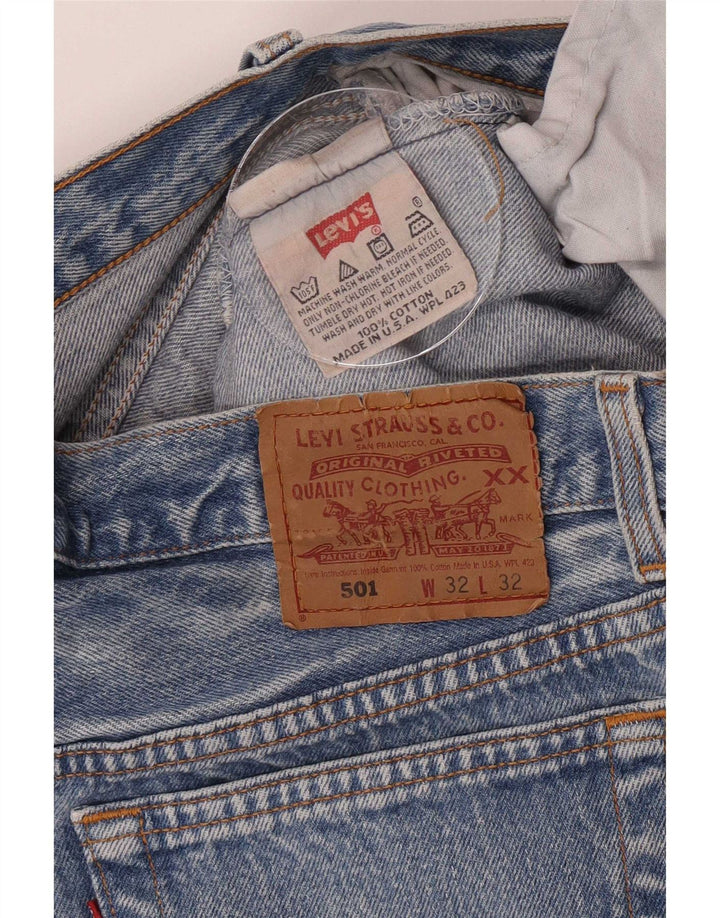 Levi's Pantaloncini di jeans 501 da donna grandi W32 Blu Cotone