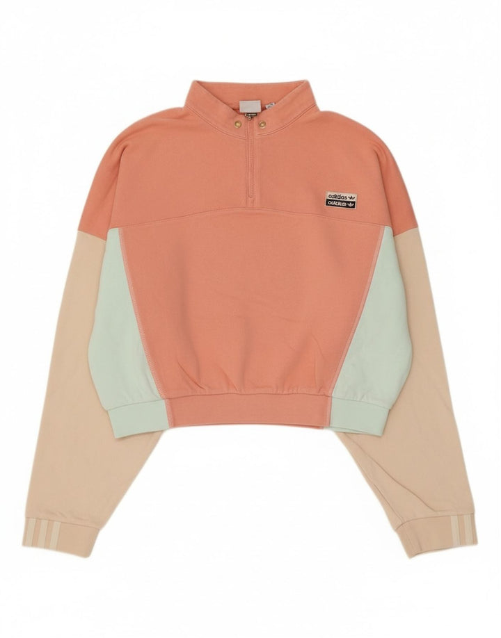 Felpa corta oversize da donna Adidas UK 14 rosa medio