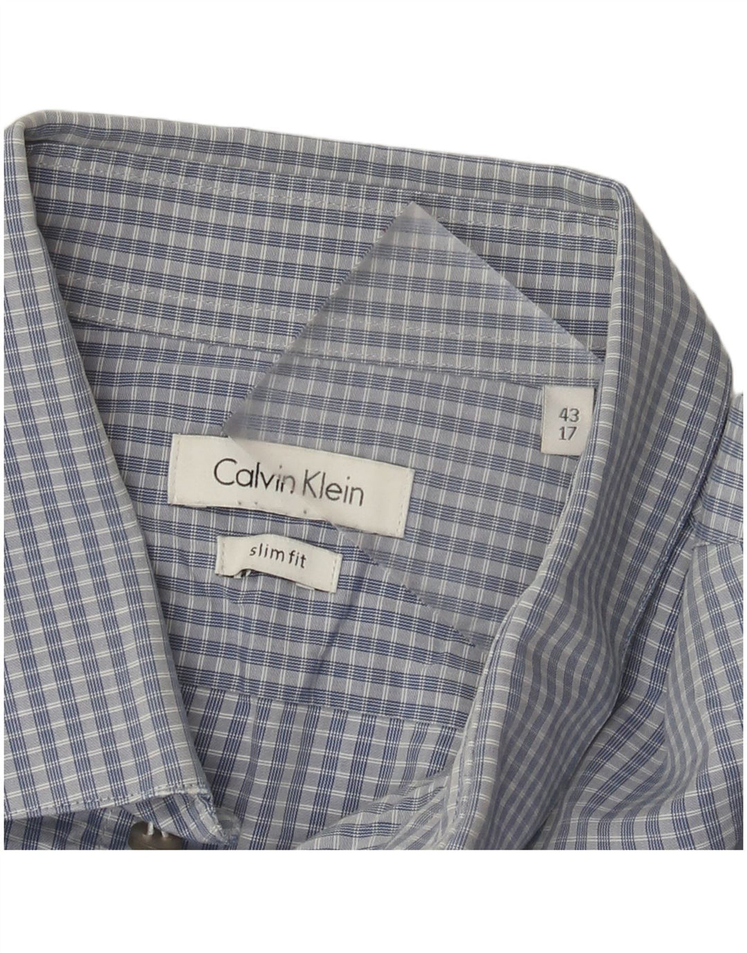 Camicia slim fit da uomo Calvin Klein taglia 43 17 XL a quadri blu