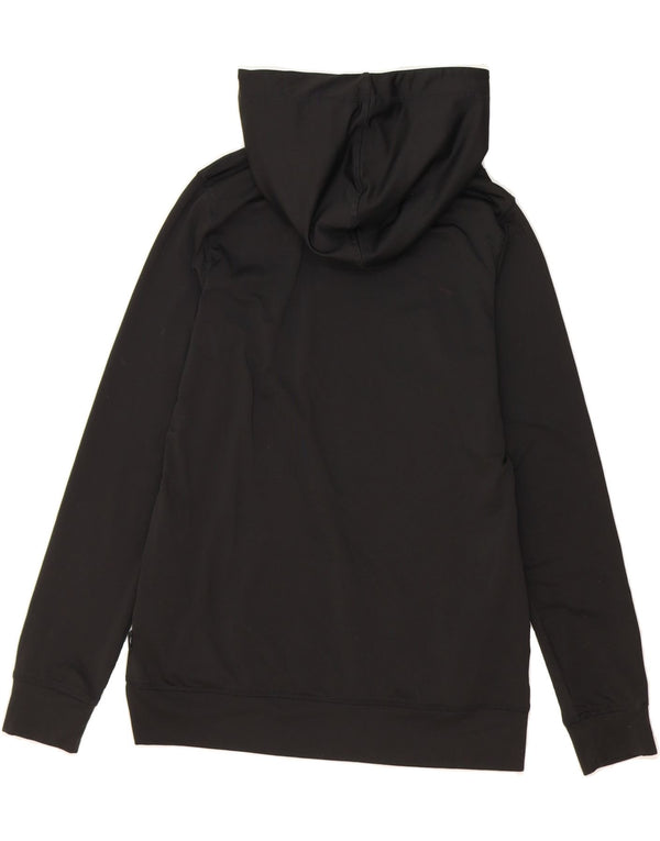 EVERLAST Womens Graphic Hoodie Jumper UK 10 Small Black Polyester