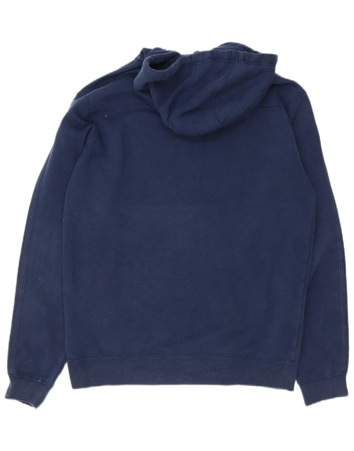 Maglione con cappuccio e zip da uomo Adidas in cotone blu navy medio