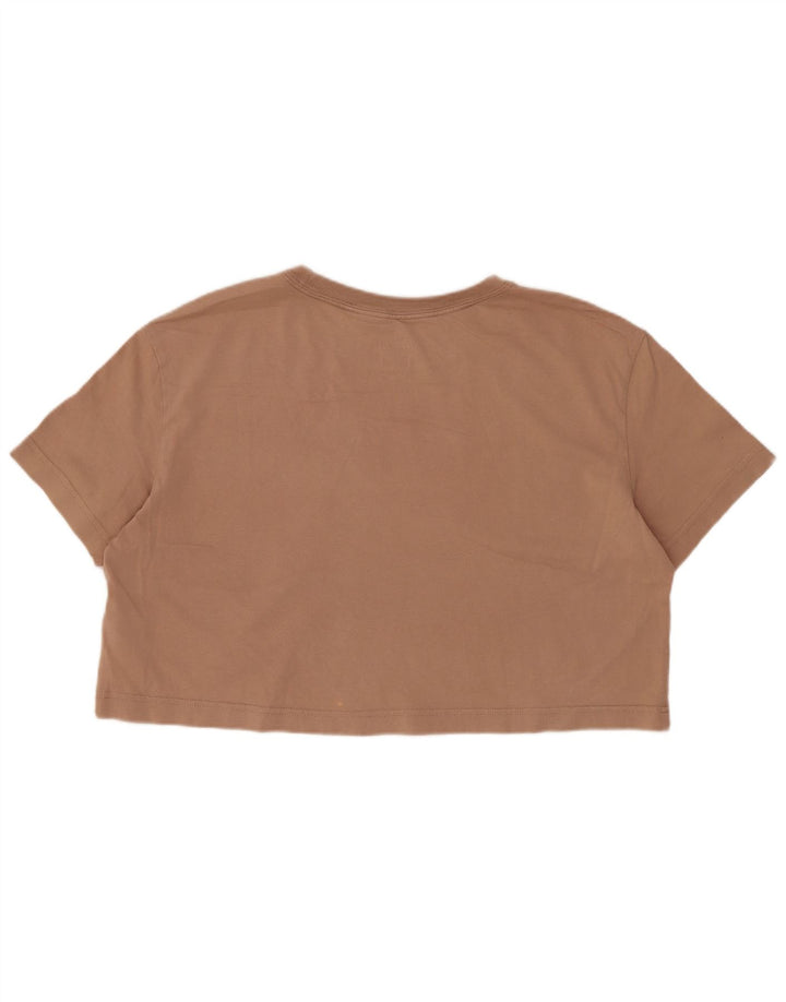 T-shirt grafica corta Nike da donna UK 14 cotone beige medio