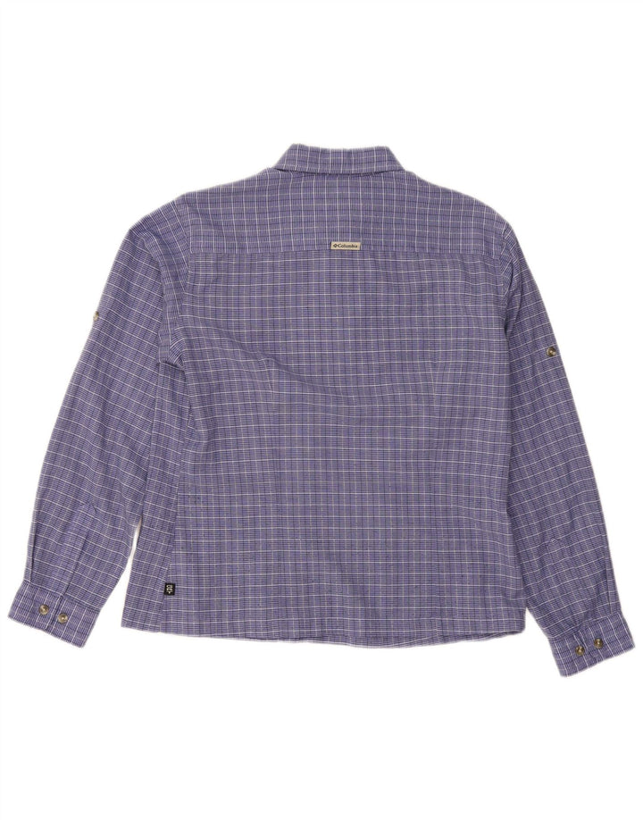 Camicia da donna Columbia UK 14 Poliestere a quadri blu medio
