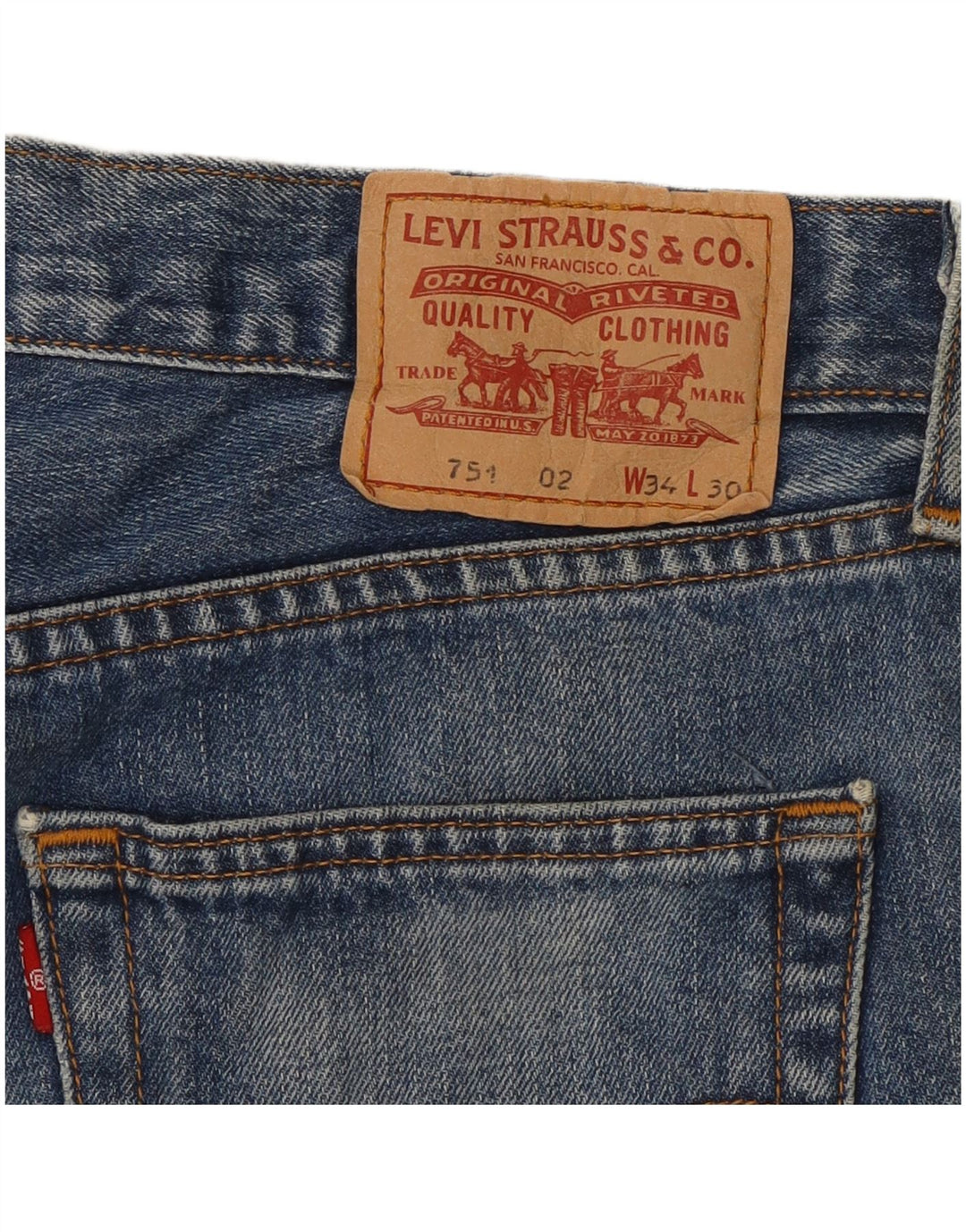 LEVI'S Jeans dritti da uomo 751 W34 L30 Blu