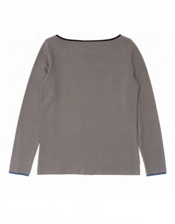 Gap Donna Top Manica Lunga UK 10 Small Grigio Cotone