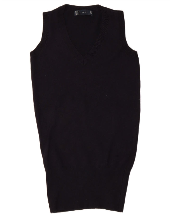 Canotta canotta da donna Zara UK 8 piccola in rayon blu navy