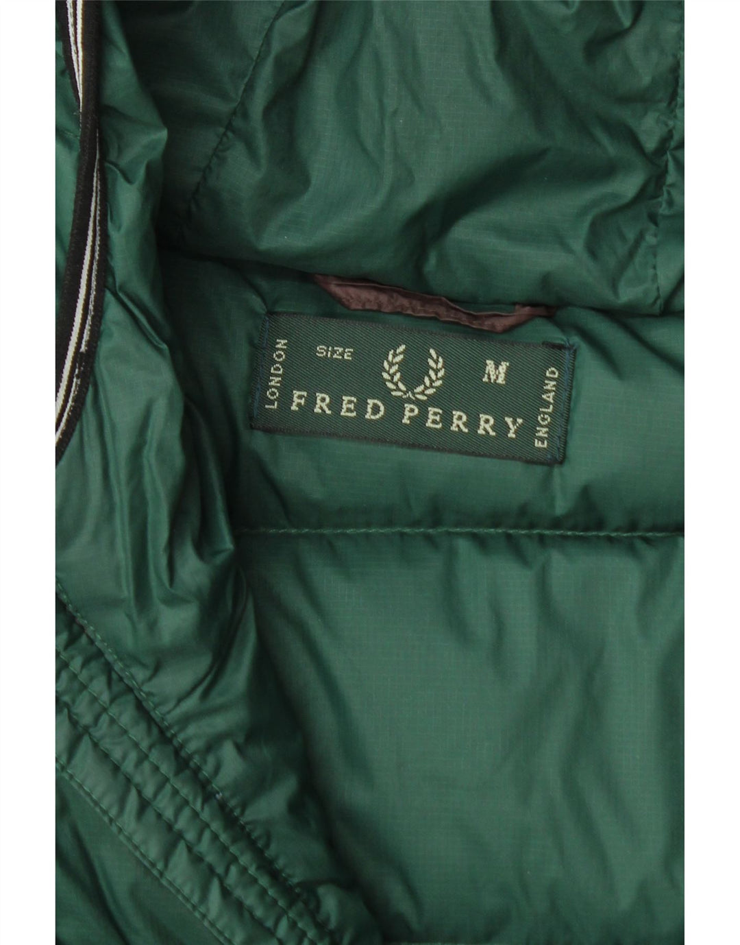 Giacca imbottita con cappuccio da uomo Fred Perry UK 38 Nylon color block marrone medio