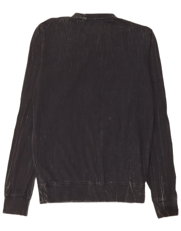 Top Guess Uomo Manica Lunga XS Cotone Nero