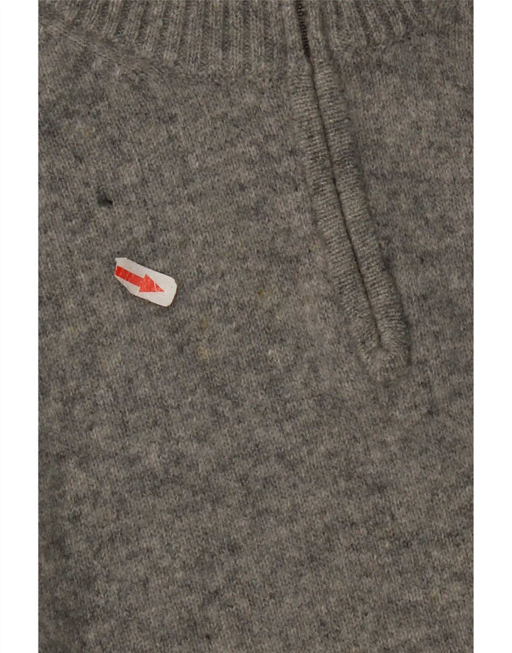 Maglione Kappa da uomo con zip e collo 2XL in lana vergine screziata grigia