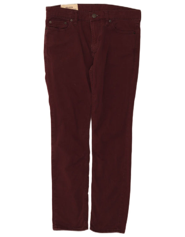Jeans Hollister Super Skinny da Donna W26 L28 Cotone Bordeaux