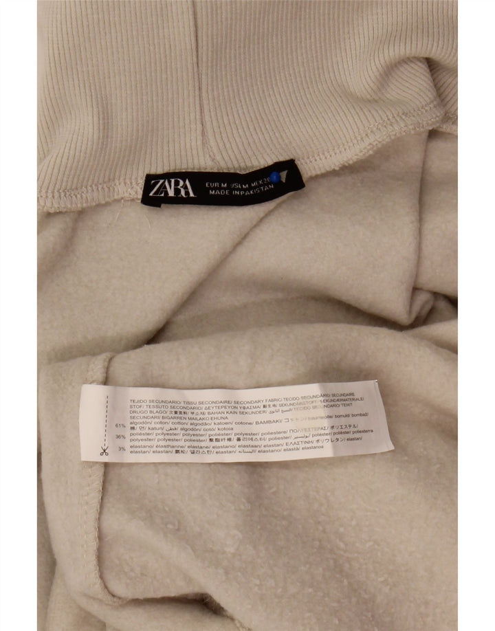 Felpa Zara da donna con collo alto, maglione UK 14, cotone beige medio