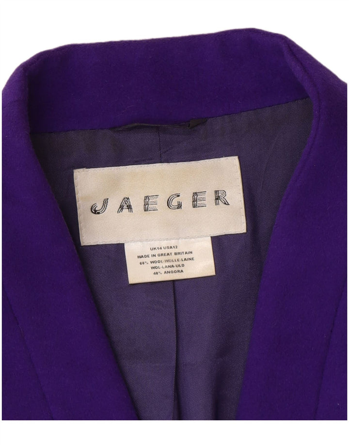 Giacca blazer da donna Jaeger UK 14 grande lana viola