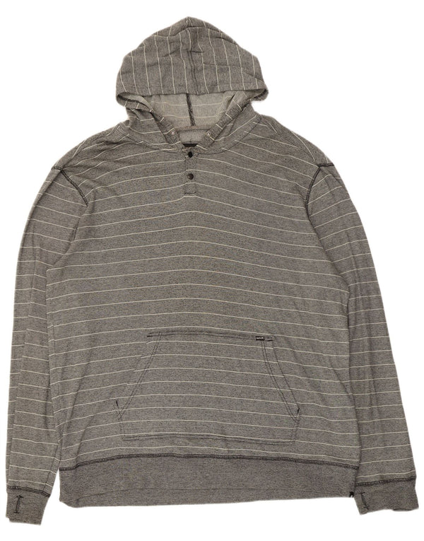 Felpa con cappuccio da uomo Hurley 2XL in cotone a righe grigie