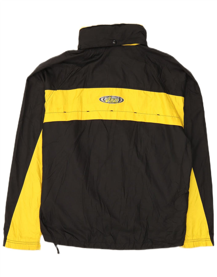 Giacca antipioggia ASICS da uomo con cappuccio UK 40 Large Black Colourblock