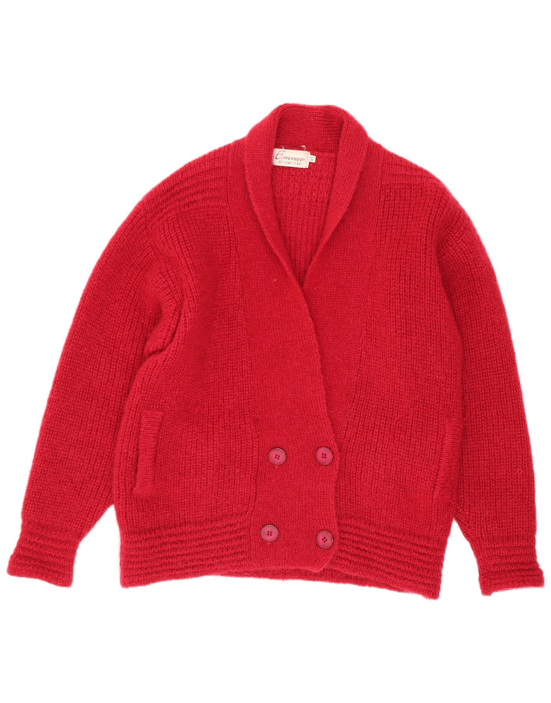 Maglione cardigan doppio petto da donna Emreco EU 38 lana rossa media