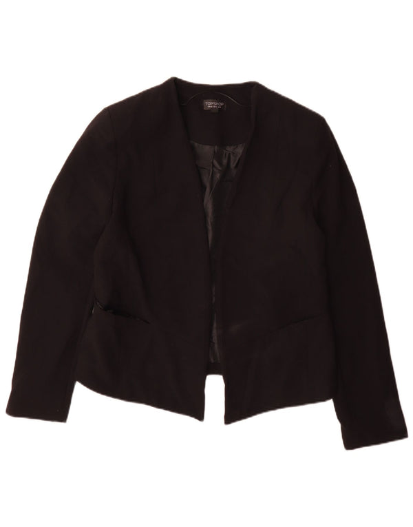 Giacca blazer da donna Topshop UK 14 grande poliestere nero