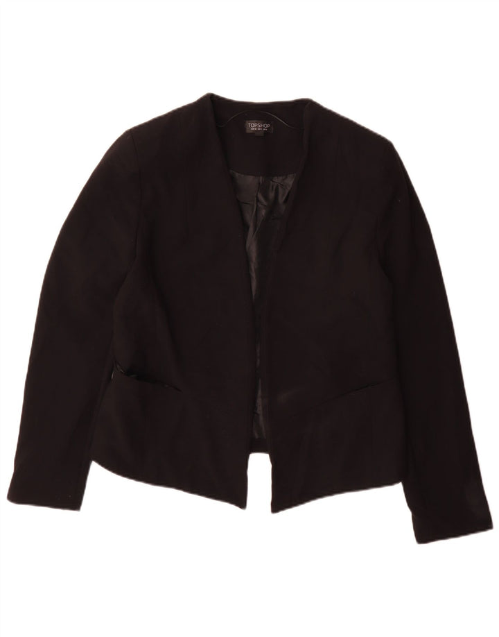 Giacca blazer da donna Topshop UK 14 grande poliestere nero