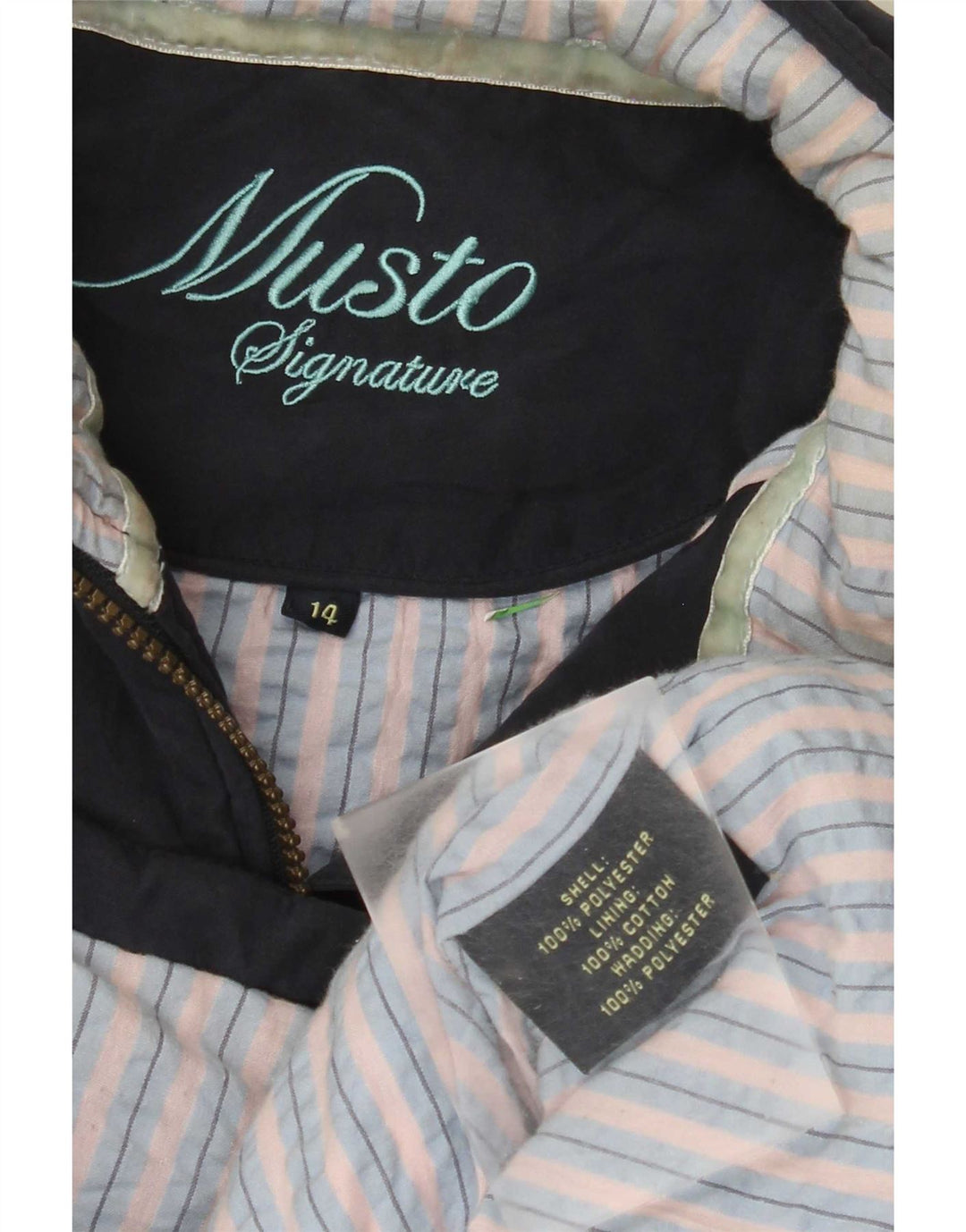 Gilet imbottito da donna Musto UK 14 grande poliestere blu navy