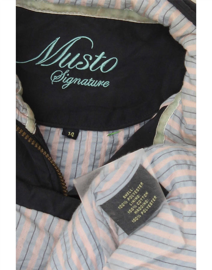 Gilet imbottito da donna Musto UK 14 grande poliestere blu navy