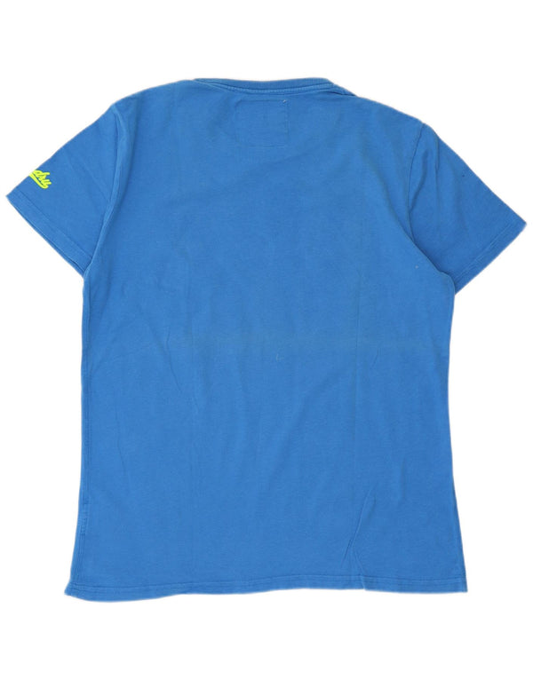 T-shirt grafica da uomo Superdry Top XL in cotone blu