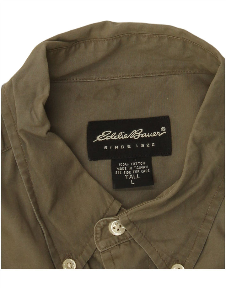EDDIE BAUER Camicia alta da uomo grande cotone kaki