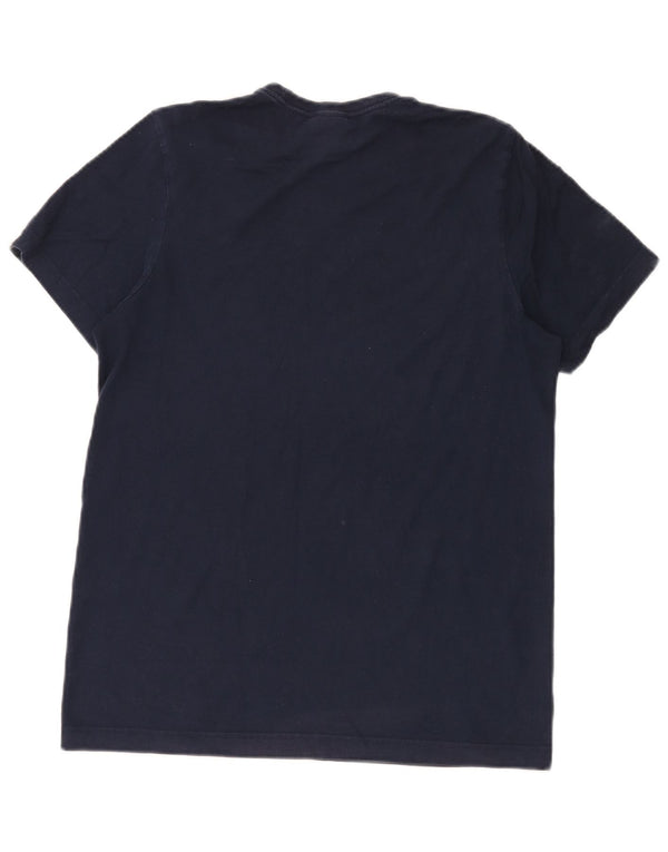 T-shirt grafica da uomo Adidas Top Small in cotone blu navy
