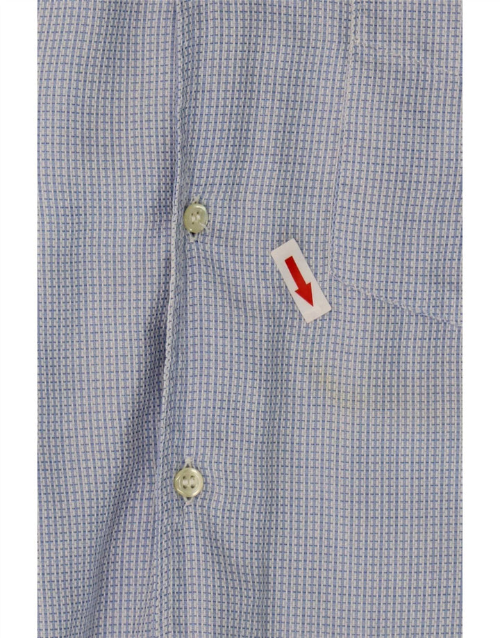Camicia in flanella da uomo Henry Cottons taglia 16 grande cotone a quadri blu