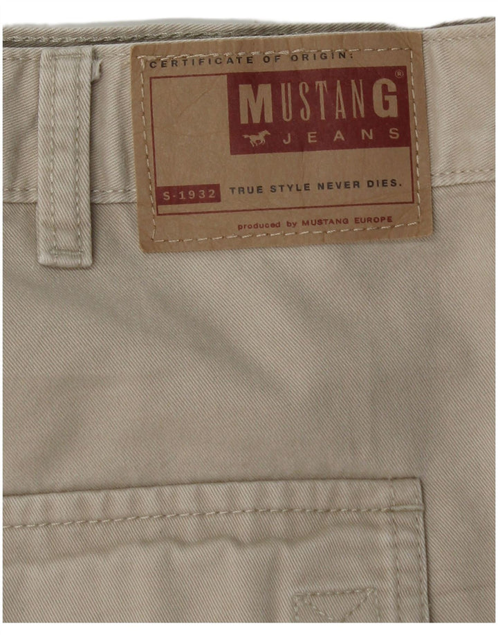 MUSTANG Mens Straight Cargo Trousers W38 L34 Grey Cotton