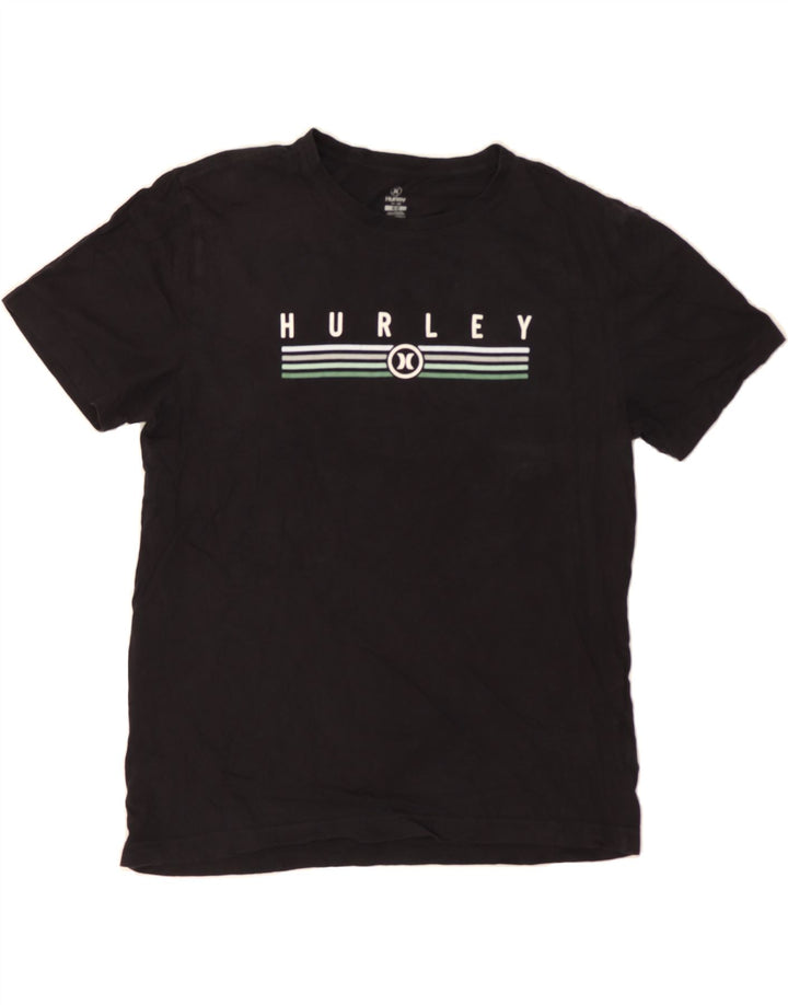 HURLEY Mens Graphic T-Shirt Top Medium Black Cotton Vintage Hurley and Second-Hand Hurley from Messina Hembry 