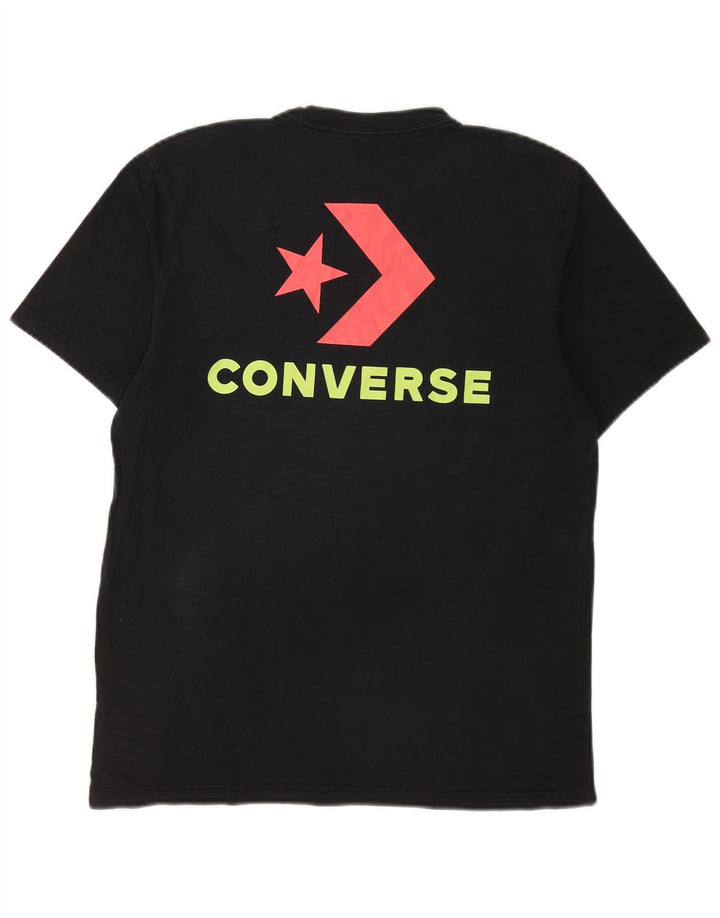 T-shirt grafica da uomo Converse Top piccola in cotone nero