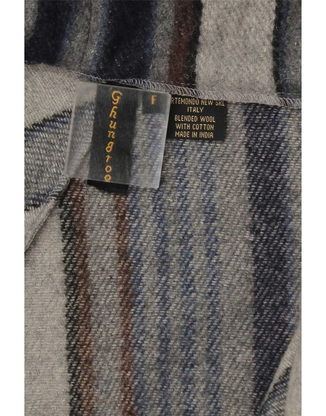 Soprabito aperto da donna vintage UK 20 2XL Lana a righe blu navy