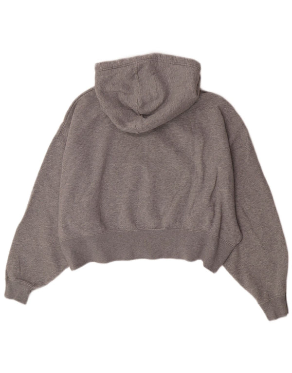 Felpa con cappuccio e zip Nike da donna, vestibilità rilassata, UK 10, piccolo, in cotone grigio, sportivo