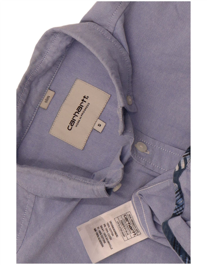 Camicia slim da uomo Carhartt piccola in cotone color block blu